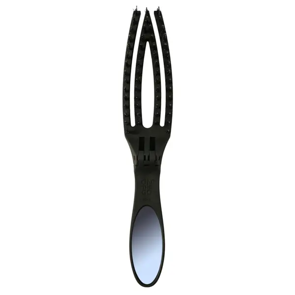 Kartáč s nylonovými a kančími štětinami Olivia Garden Fingerbrush On the Go Smooth a Style - černý (OTGSS) + dárek zdarma