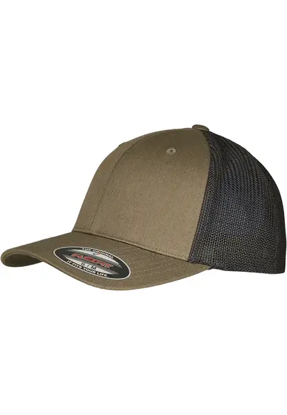 Flexfit Trucker Recycled Mesh olivově/černá