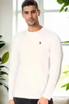 T9588 DEWBERRY BICYCLE COLLAR LONG SLEEVE T-SHIRT-WHITE