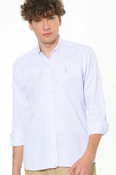 Pánská jednobarevná slim fit košile
