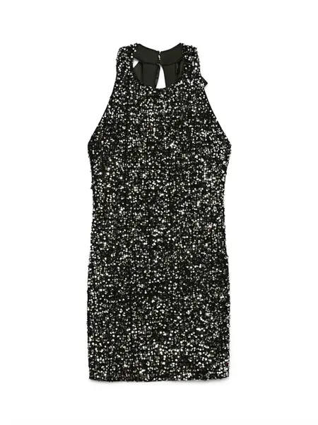 VERO MODA Kokteilové šaty 'VMBella'  čierna / strieborná