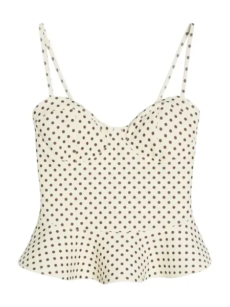 Bershka Top  nebielená / tmavohnedá
