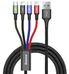 Kabel Baseus CA1T4-A01 Fast 4in1 2x Lightning, USB-C, MicroUSB 3.5A 1.2m, černá