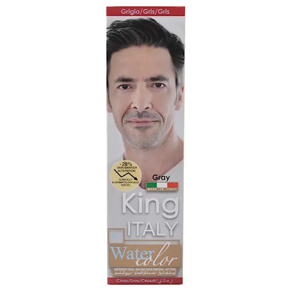 Permanentní barva pro muže na vlasy a vousy Kléral King Italy Water Color - šedá (KIG04) + dárek zdarma