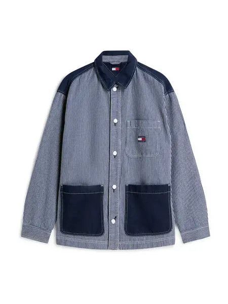 Tommy Jeans Prechodná bunda  modrá denim / biela