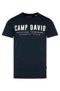CAMP DAVID Tričko  námornícka modrá / biela