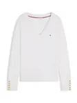 TOMMY HILFIGER Sveter 'Gold-tone Button Cuff'  slonová kosť