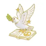 Peace Dove with Olive Branch Enamel Brooches