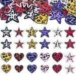 24Pcs Polyester Leopard Print Embroidery Cloth Iron on/Sew on Patches