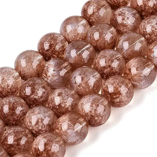Transparent Half Spray Painted Glass Beads Strands