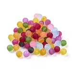 Baking Paint Transparent Glass Beads Strands