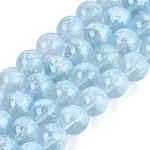 Transparent Half Spray Painted Glass Beads Strands