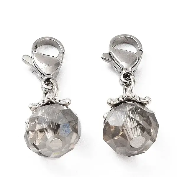 Electroplate Faceted Glass Pendants