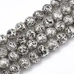 Electroplated Natural Lava Rock Beads Strands
