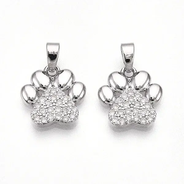Brass Micro Pave Cubic Zirconia Pendants