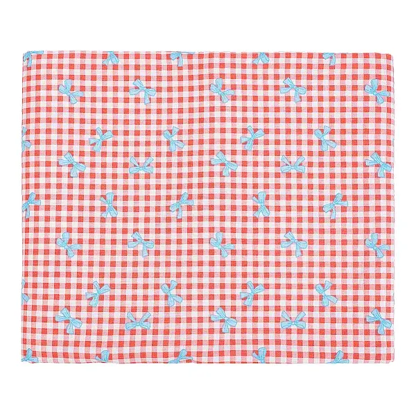 Bowknot & Tartan Pattern Cotton Fabric