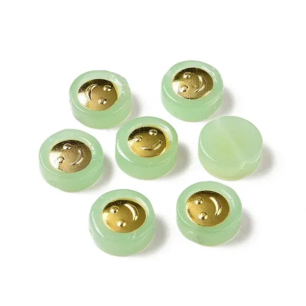 Transparent Spray Painted Glass Beads
