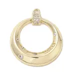 Brass Micro Pave Clear Cubic Zirconia Pendants