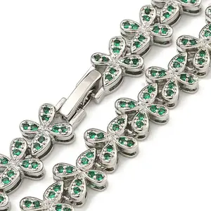 Rack Plating Brass Pave Cubic Zirconia Butterfly Link Necklaces
