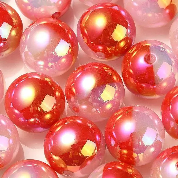 UV Plating Rainbow Iridescent Opaque Acrylic Beads