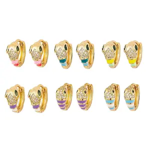 Brass Micro Pave Cubic Zirconia Earrings