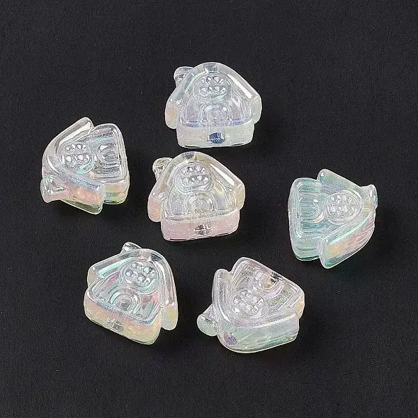 UV Plating Rainbow Iridescent Acrylic Beads