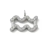 304 Stainless Steel Micro Pave Cubic Zirconia Charms