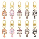 10Pcs Cat Alloy Enamel Pendant Decorations