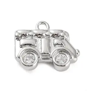 Brass Micro Pave Cubic Zirconia Pendants