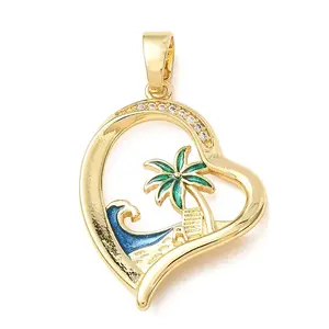 Brass Micro Pave Clear Cubic Zirconia Pendants