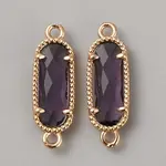 Golden Plated Brass Pave Glass Connector Charms