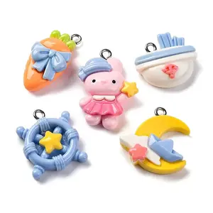 Cartoon Opaque Resin Pendants