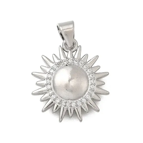 Brass Micro Pave Cubic Zirconia Pendants