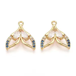 Brass Micro Pave Cubic Zirconia Pendants