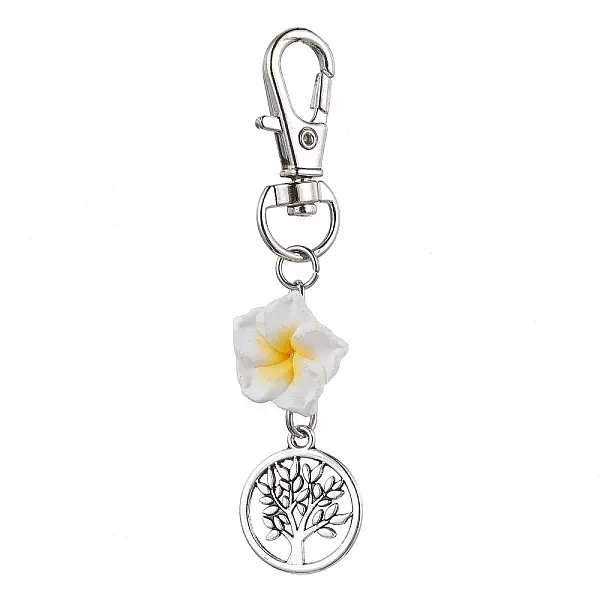 2Pcs Handmade Polymer Clay Plumeria Pendant Decorations