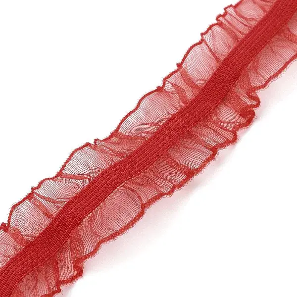 Chinlon Elastic Pleated Lace Trim