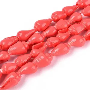 Spray Painted Natural Spiral Shell Beads Strands