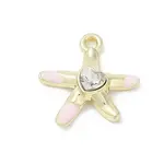 Rack Plating Alloy Enamel Rhinestone Pendants