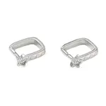 Brass Pave Clear Cubic Zirconia Ice Pick Pinch Bails