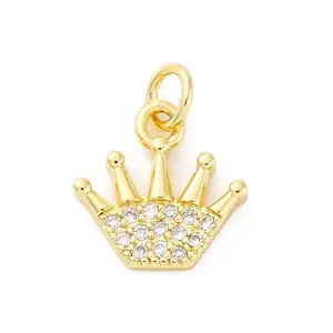 Brass Micro Pave Cubic Zirconia Charms