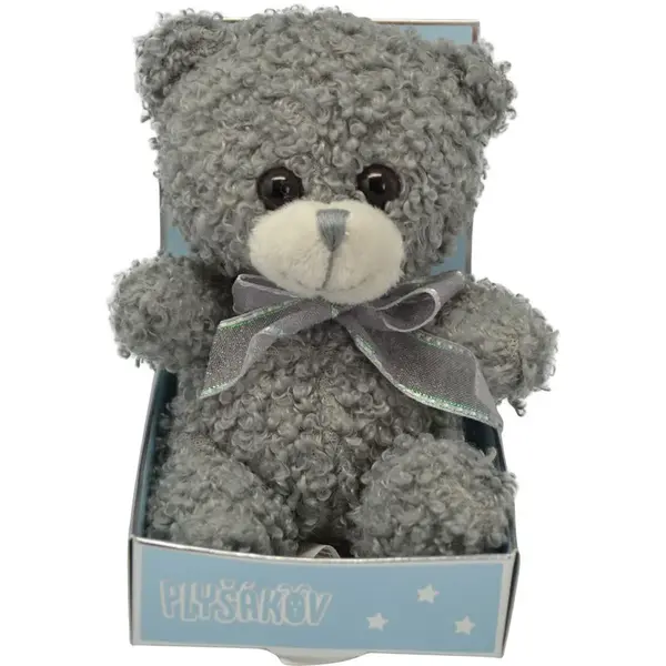 Sparkys PLYŠÁKOV - Medvedík s mašľou 12 cm šedý