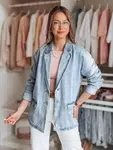 Kurtka damska jeansowa oversize RUNAWAY niebieska Dstreet