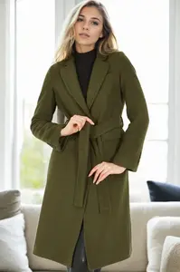 Z6628 DEWBERRY WOMEN'S COAT-KHAKI-1