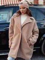 Dámský kabát PLUSHLINE beránek béžový