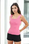 60108 Dewberry Womens Sleeveless Blouse - Strappy Tank Top-PINK