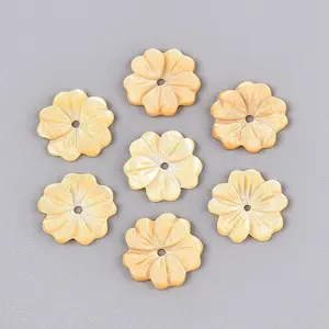 Natural Yellow Shell Carved Beads