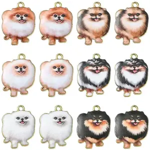 30Pcs 6 Styles Printed Alloy Pendants