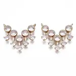 Brass Micro Pave Clear Cubic Zirconia Pendants Links