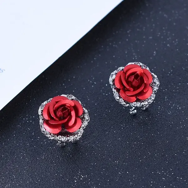Alloy Rhinestone Stud Earrings