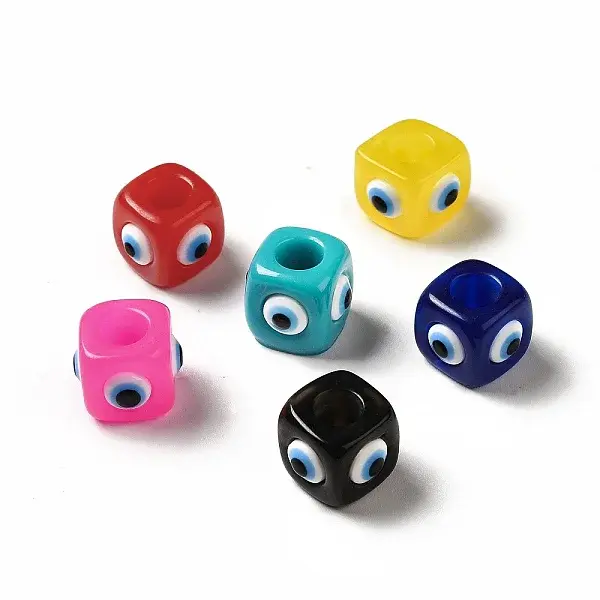 Resin Evil Eye European Beads
